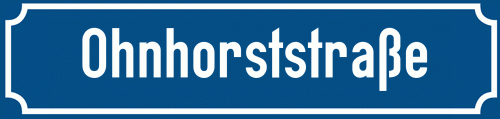 Straßenschild Ohnhorststraße