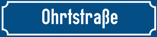 Straßenschild Ohrtstraße