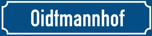 Straßenschild Oidtmannhof