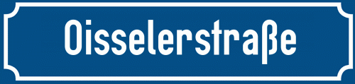 Straßenschild Oisselerstraße zum kostenlosen Download