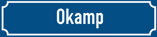 Straßenschild Okamp