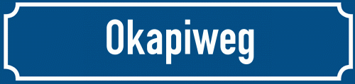 Straßenschild Okapiweg