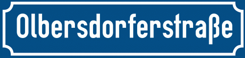 Straßenschild Olbersdorferstraße