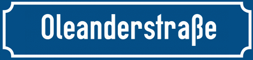 Straßenschild Oleanderstraße zum kostenlosen Download