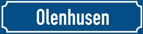 Straßenschild Olenhusen