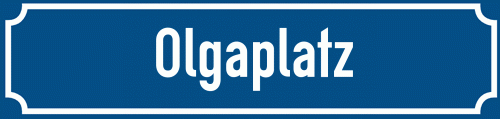 Straßenschild Olgaplatz zum kostenlosen Download