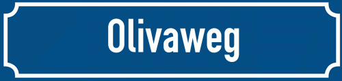 Straßenschild Olivaweg