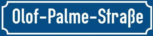 Straßenschild Olof-Palme-Straße zum kostenlosen Download