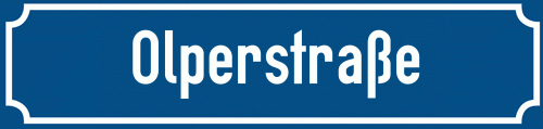 Straßenschild Olperstraße