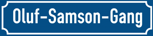 Straßenschild Oluf-Samson-Gang