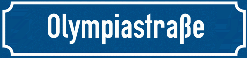 Straßenschild Olympiastraße zum kostenlosen Download