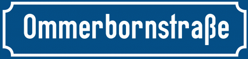 Straßenschild Ommerbornstraße zum kostenlosen Download