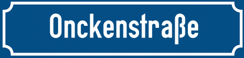 Straßenschild Onckenstraße