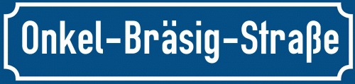 Straßenschild Onkel-Bräsig-Straße