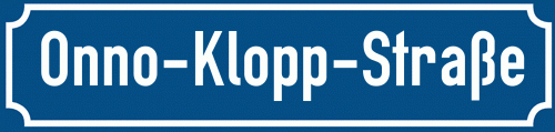 Straßenschild Onno-Klopp-Straße