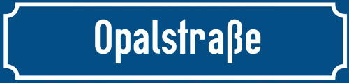 Straßenschild Opalstraße