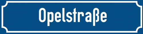 Straßenschild Opelstraße zum kostenlosen Download