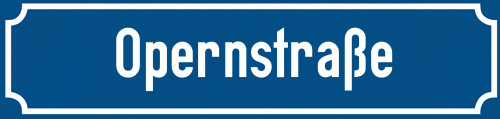 Straßenschild Opernstraße
