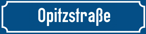 Straßenschild Opitzstraße zum kostenlosen Download
