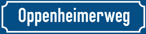 Straßenschild Oppenheimerweg