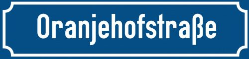 Straßenschild Oranjehofstraße