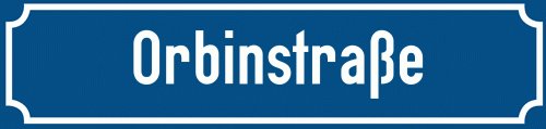 Straßenschild Orbinstraße