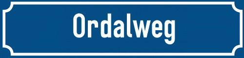 Straßenschild Ordalweg