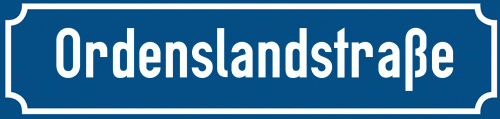 Straßenschild Ordenslandstraße zum kostenlosen Download