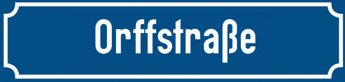 Straßenschild Orffstraße zum kostenlosen Download