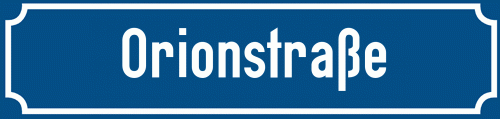 Straßenschild Orionstraße zum kostenlosen Download
