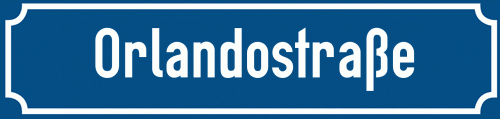 Straßenschild Orlandostraße zum kostenlosen Download
