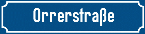 Straßenschild Orrerstraße