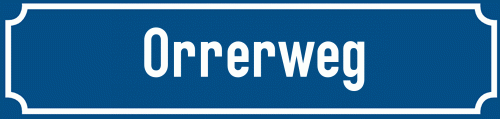 Straßenschild Orrerweg