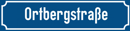 Straßenschild Ortbergstraße zum kostenlosen Download