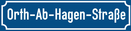 Straßenschild Orth-Ab-Hagen-Straße