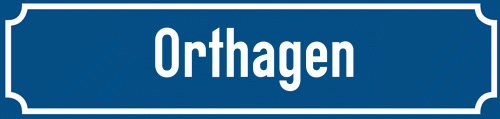Straßenschild Orthagen
