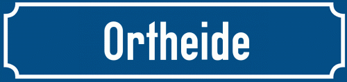 Straßenschild Ortheide