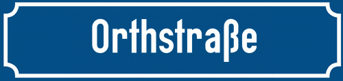 Straßenschild Orthstraße zum kostenlosen Download