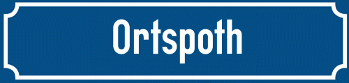 Straßenschild Ortspoth