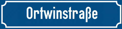 Straßenschild Ortwinstraße zum kostenlosen Download