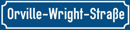 Straßenschild Orville-Wright-Straße zum kostenlosen Download