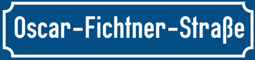 Straßenschild Oscar-Fichtner-Straße zum kostenlosen Download