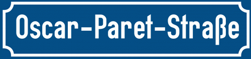 Straßenschild Oscar-Paret-Straße zum kostenlosen Download