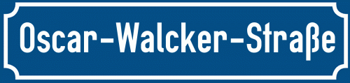 Straßenschild Oscar-Walcker-Straße