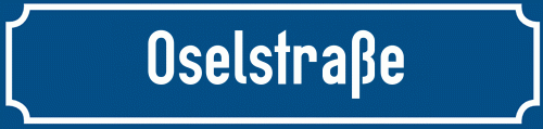 Straßenschild Oselstraße zum kostenlosen Download