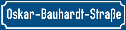 Straßenschild Oskar-Bauhardt-Straße