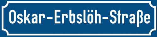 Straßenschild Oskar-Erbslöh-Straße