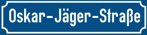 Straßenschild Oskar-Jäger-Straße