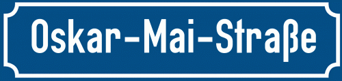 Straßenschild Oskar-Mai-Straße zum kostenlosen Download