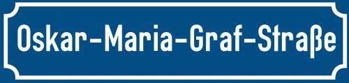 Straßenschild Oskar-Maria-Graf-Straße